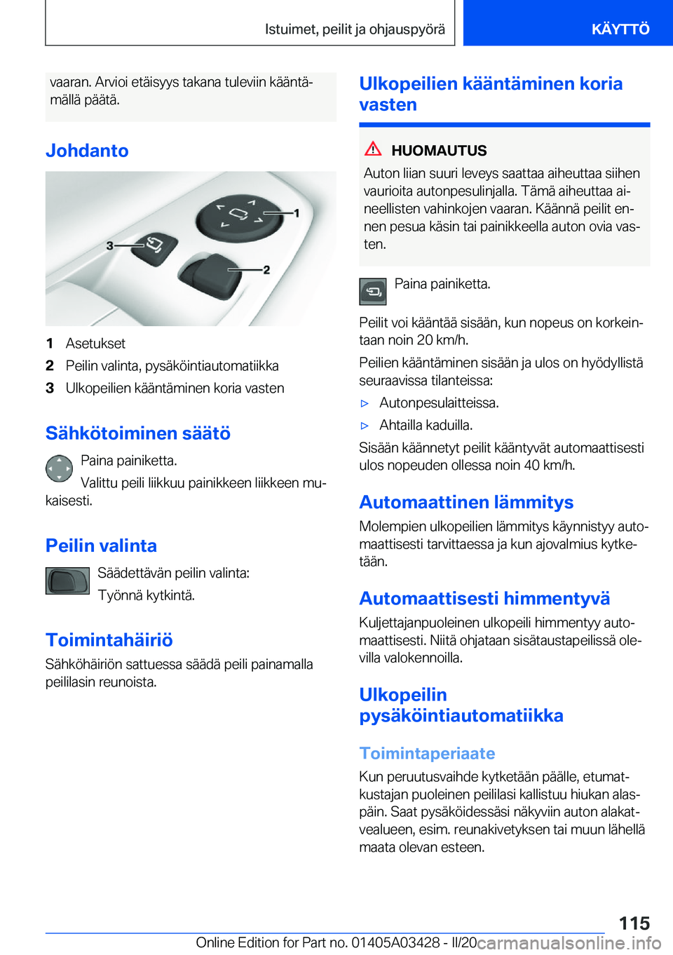 BMW X6 M 2020  Omistajan Käsikirja (in Finnish) �v�a�a�r�a�n�.��A�r�v�i�o�i��e�t�