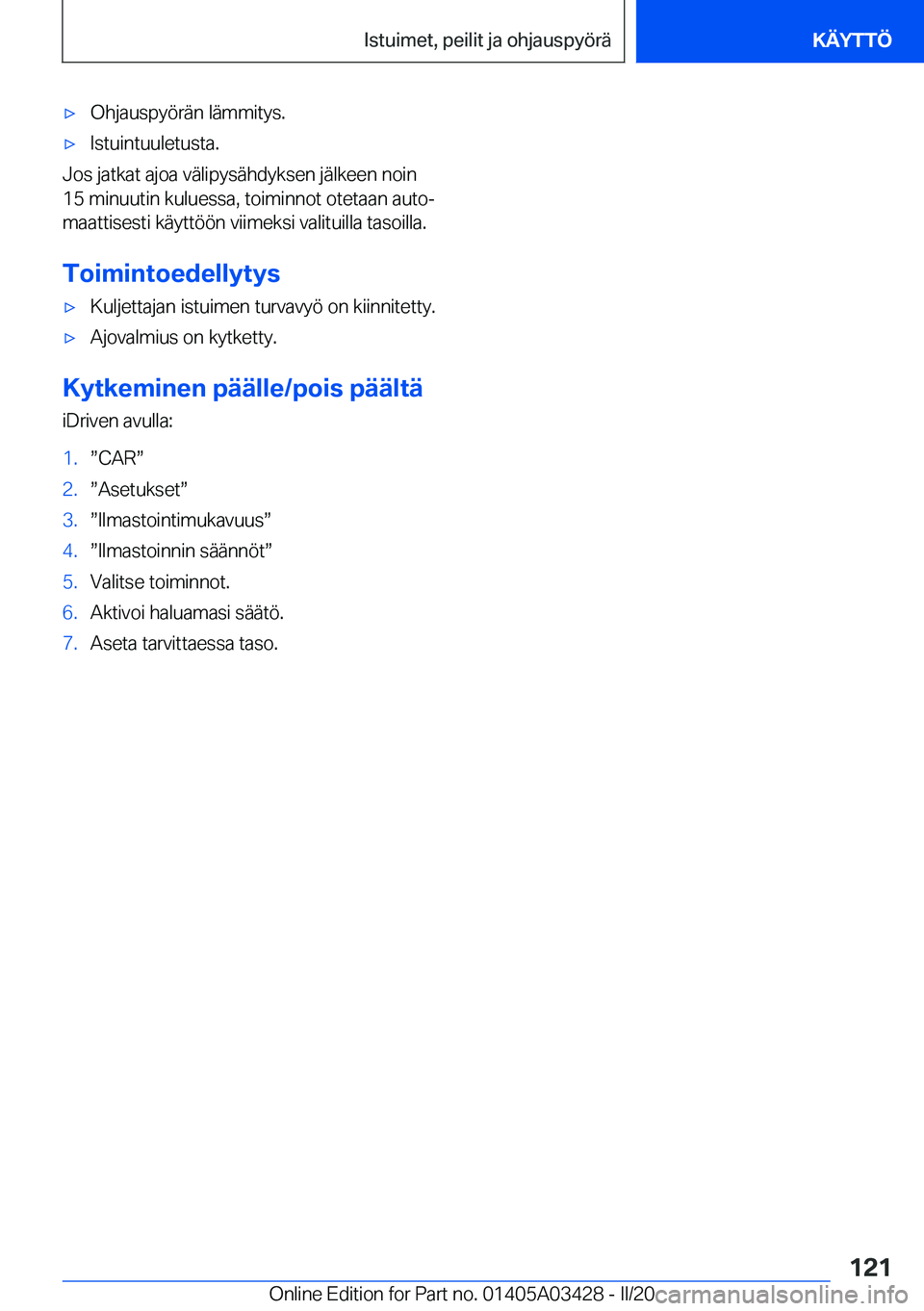 BMW X6 M 2020  Omistajan Käsikirja (in Finnish) 'x�O�h�j�a�u�s�p�y�