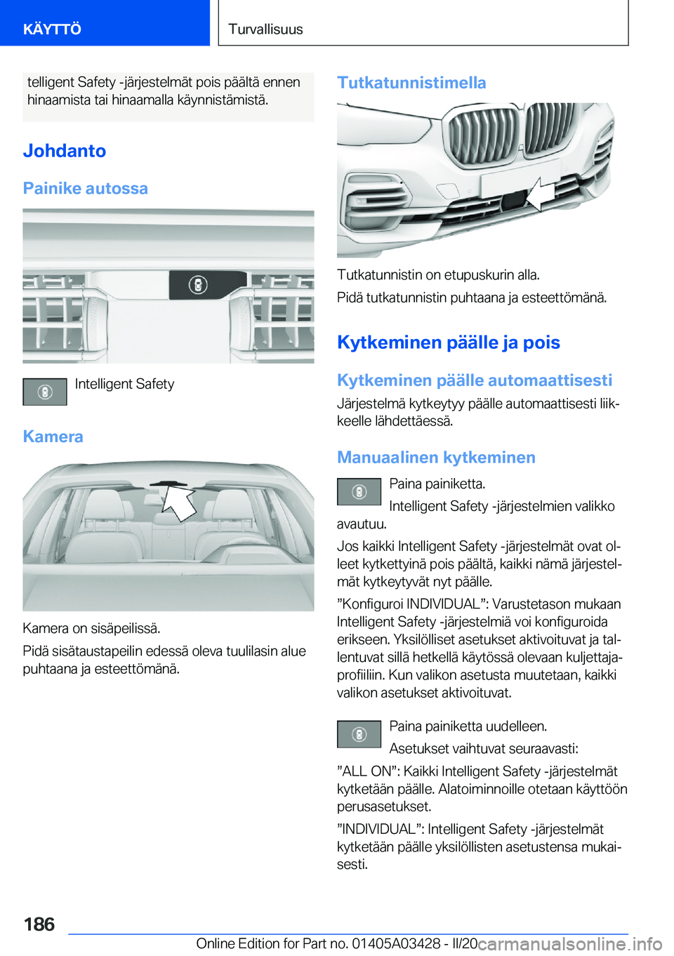 BMW X6 M 2020  Omistajan Käsikirja (in Finnish) �t�e�l�l�i�g�e�n�t��S�a�f�e�t�y��-�j�