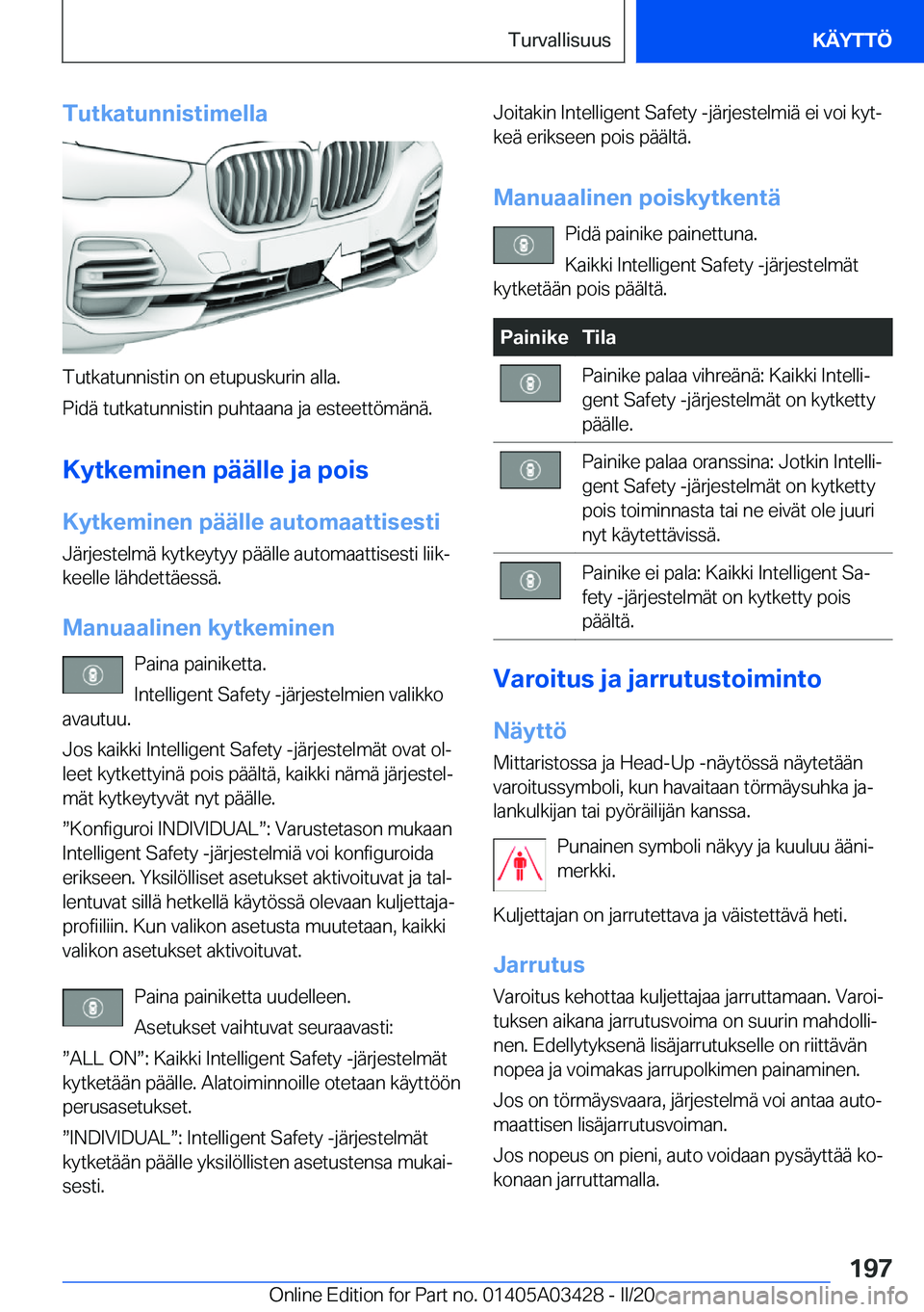 BMW X6 M 2020  Omistajan Käsikirja (in Finnish) �T�u�t�k�a�t�u�n�n�i�s�t�i�m�e�l�l�a
�T�u�t�k�a�t�u�n�n�i�s�t�i�n��o�n��e�t�u�p�u�s�k�u�r�i�n��a�l�l�a�.
�P�i�d�