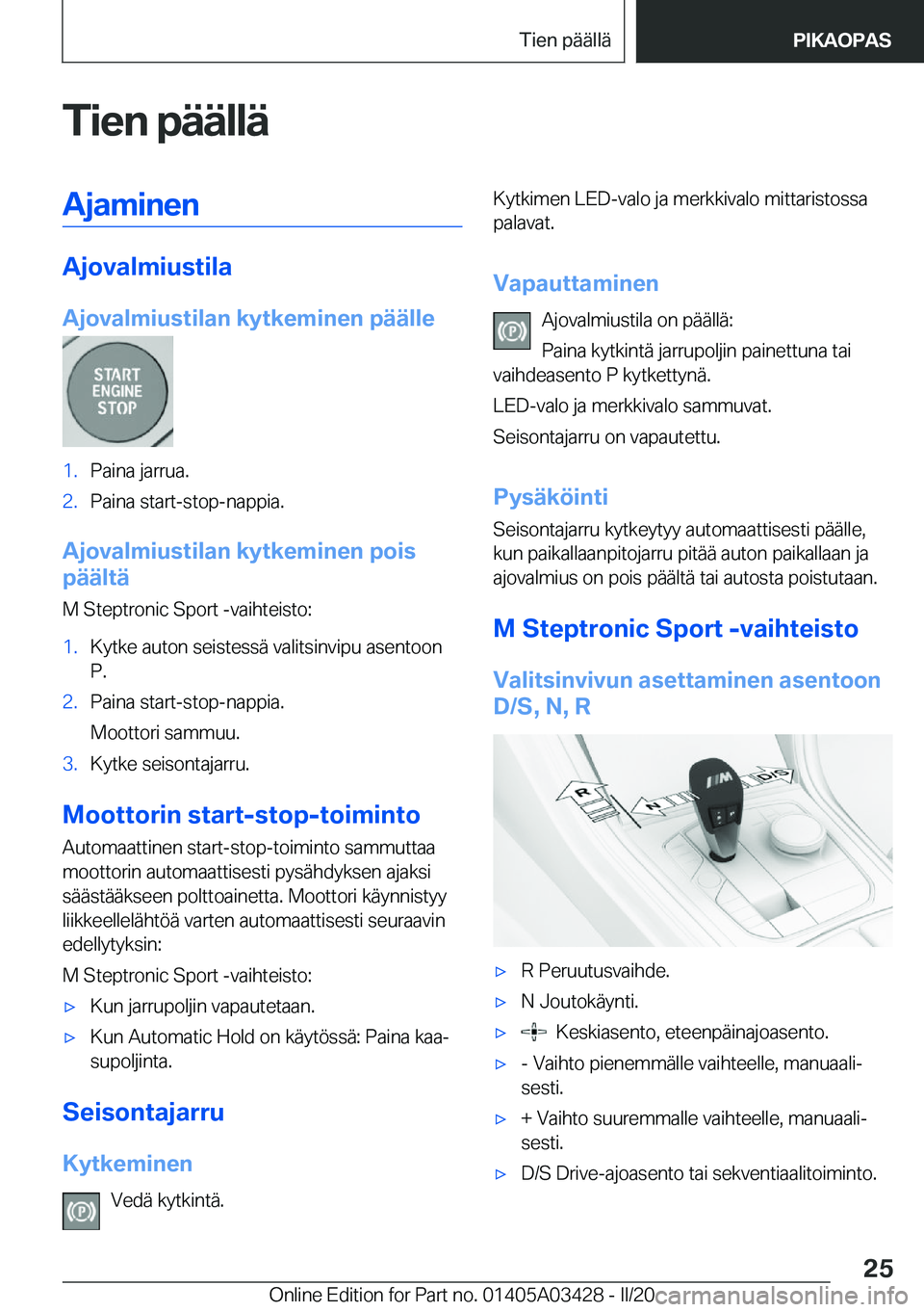 BMW X6 M 2020  Omistajan Käsikirja (in Finnish) �T�i�e�n��p�