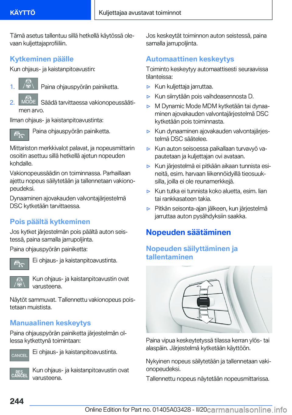 BMW X6 M 2020  Omistajan Käsikirja (in Finnish) �T�