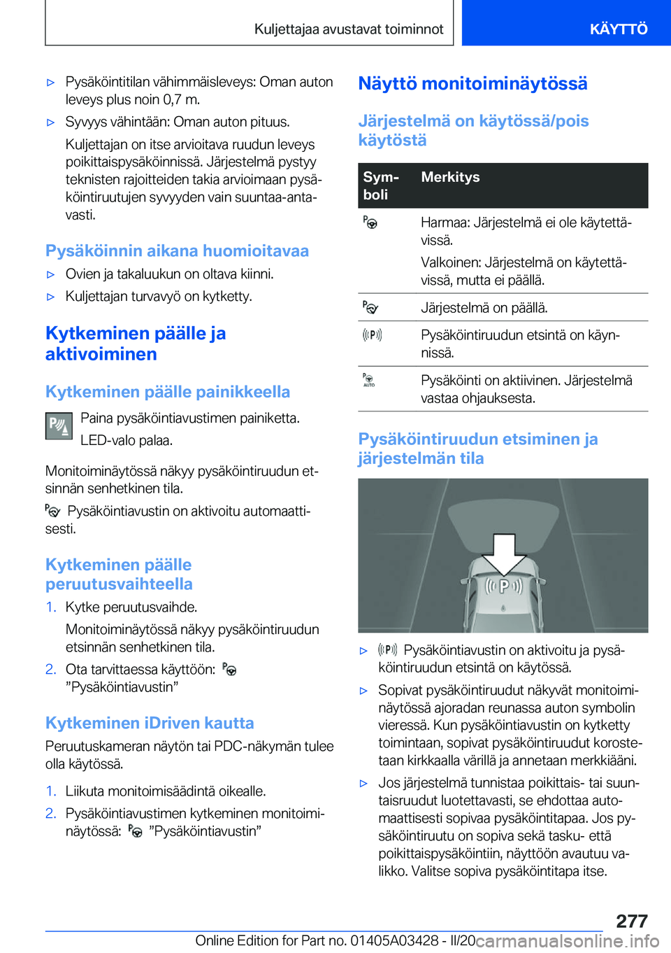 BMW X6 M 2020  Omistajan Käsikirja (in Finnish) 'x�P�y�s�
