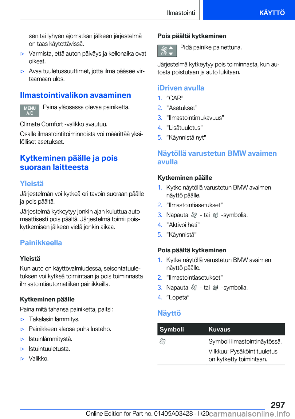BMW X6 M 2020  Omistajan Käsikirja (in Finnish) �s�e�n��t�a�i��l�y�h�y�e�n��a�j�o�m�a�t�k�a�n��j�
