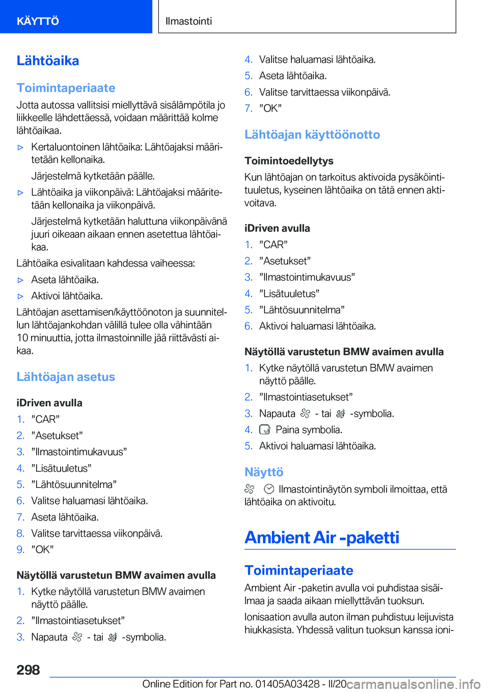 BMW X6 M 2020  Omistajan Käsikirja (in Finnish) �L�