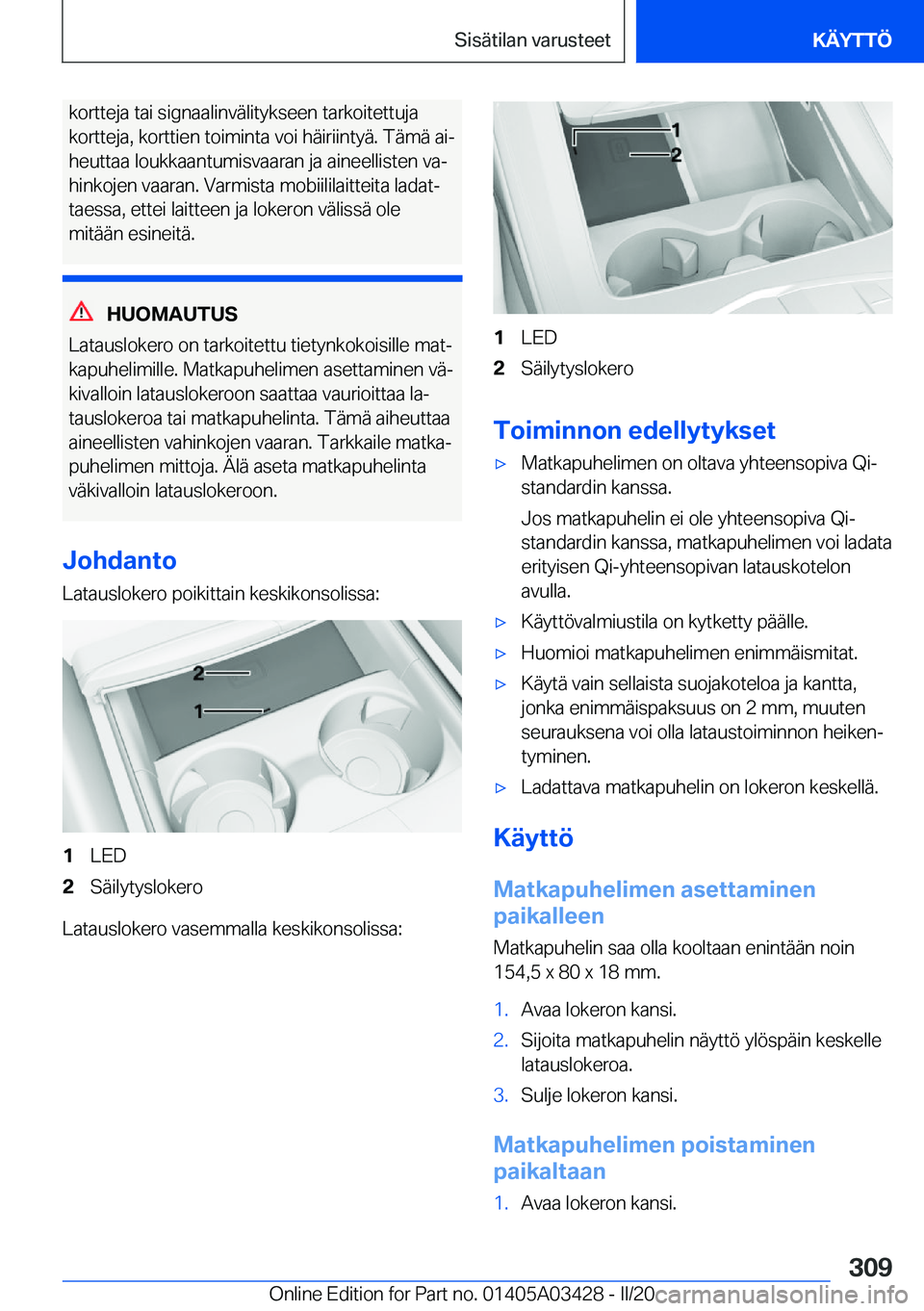 BMW X6 M 2020  Omistajan Käsikirja (in Finnish) �k�o�r�t�t�e�j�a��t�a�i��s�i�g�n�a�a�l�i�n�v�