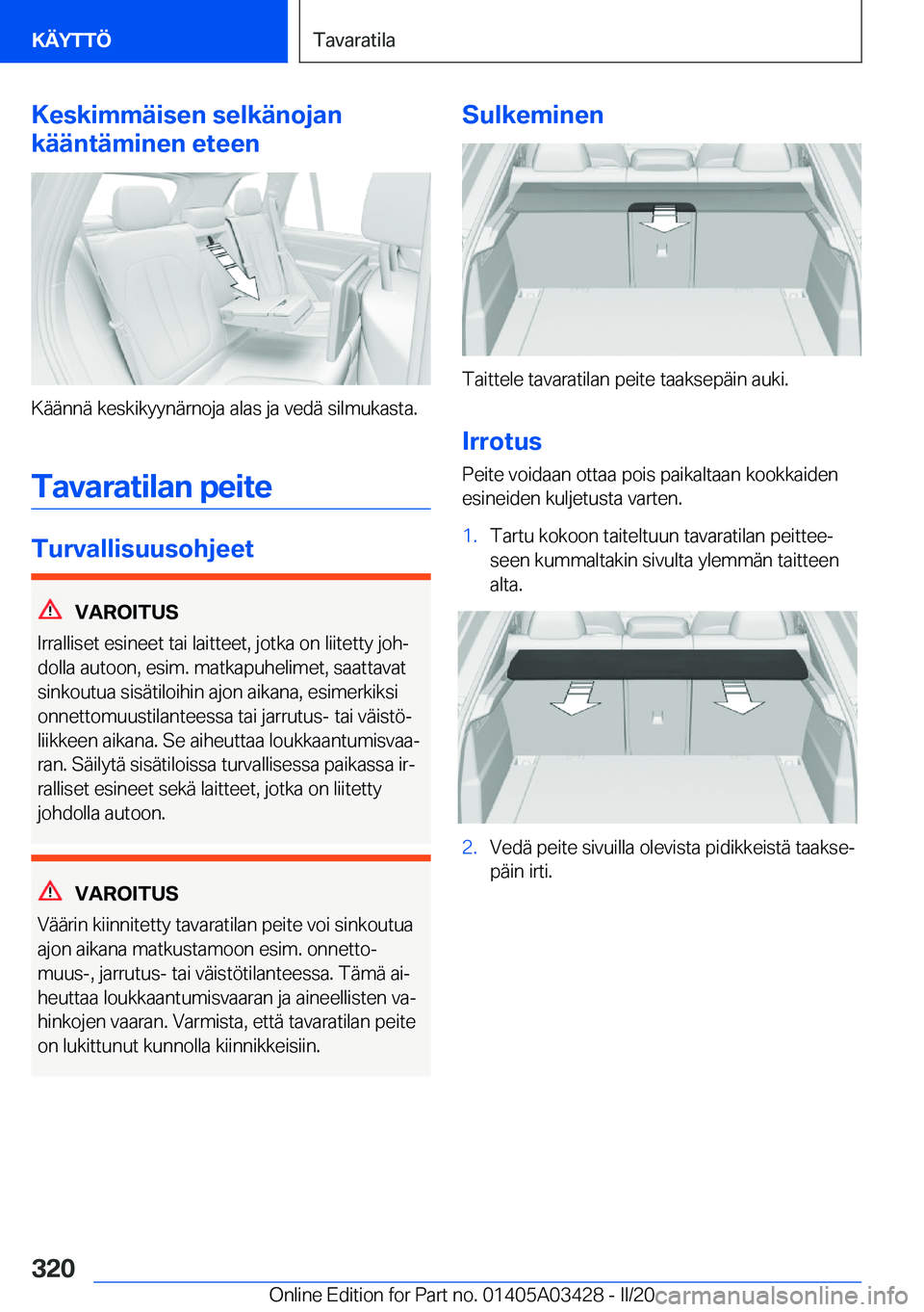 BMW X6 M 2020  Omistajan Käsikirja (in Finnish) �K�e�s�k�i�m�m�