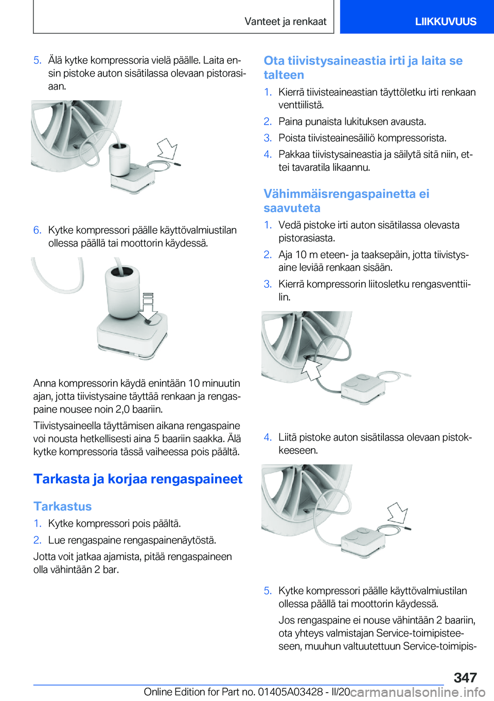 BMW X6 M 2020  Omistajan Käsikirja (in Finnish) �5�.�