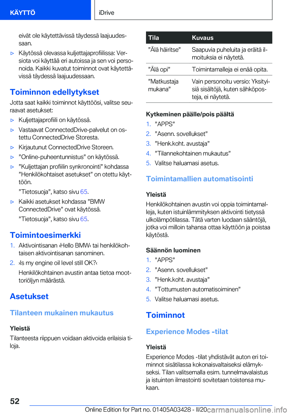 BMW X6 M 2020  Omistajan Käsikirja (in Finnish) �e�i�v�