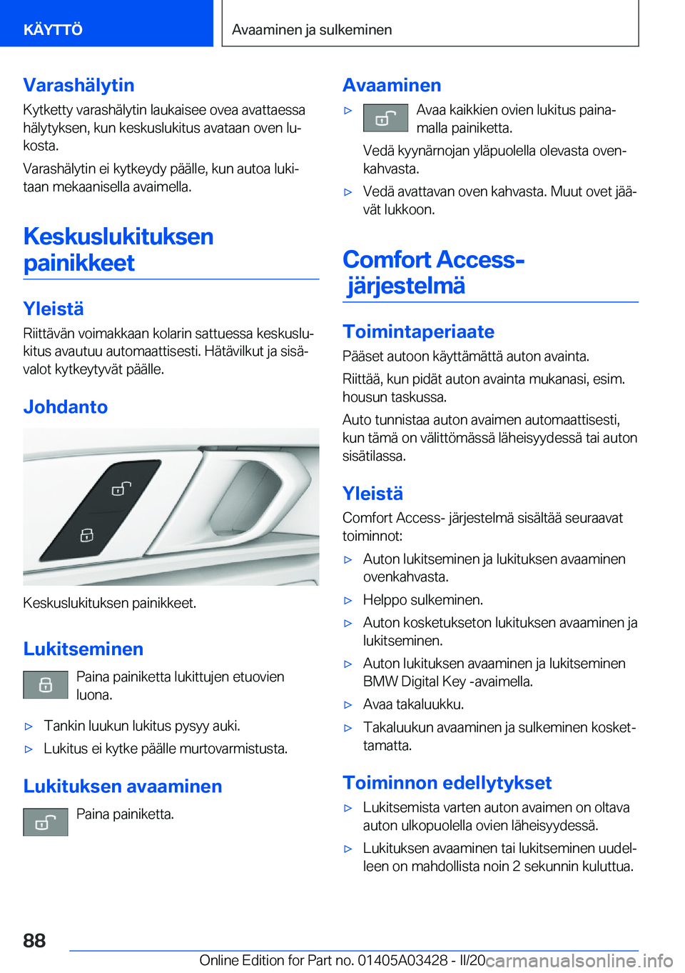 BMW X6 M 2020  Omistajan Käsikirja (in Finnish) �V�a�r�a�s�h�