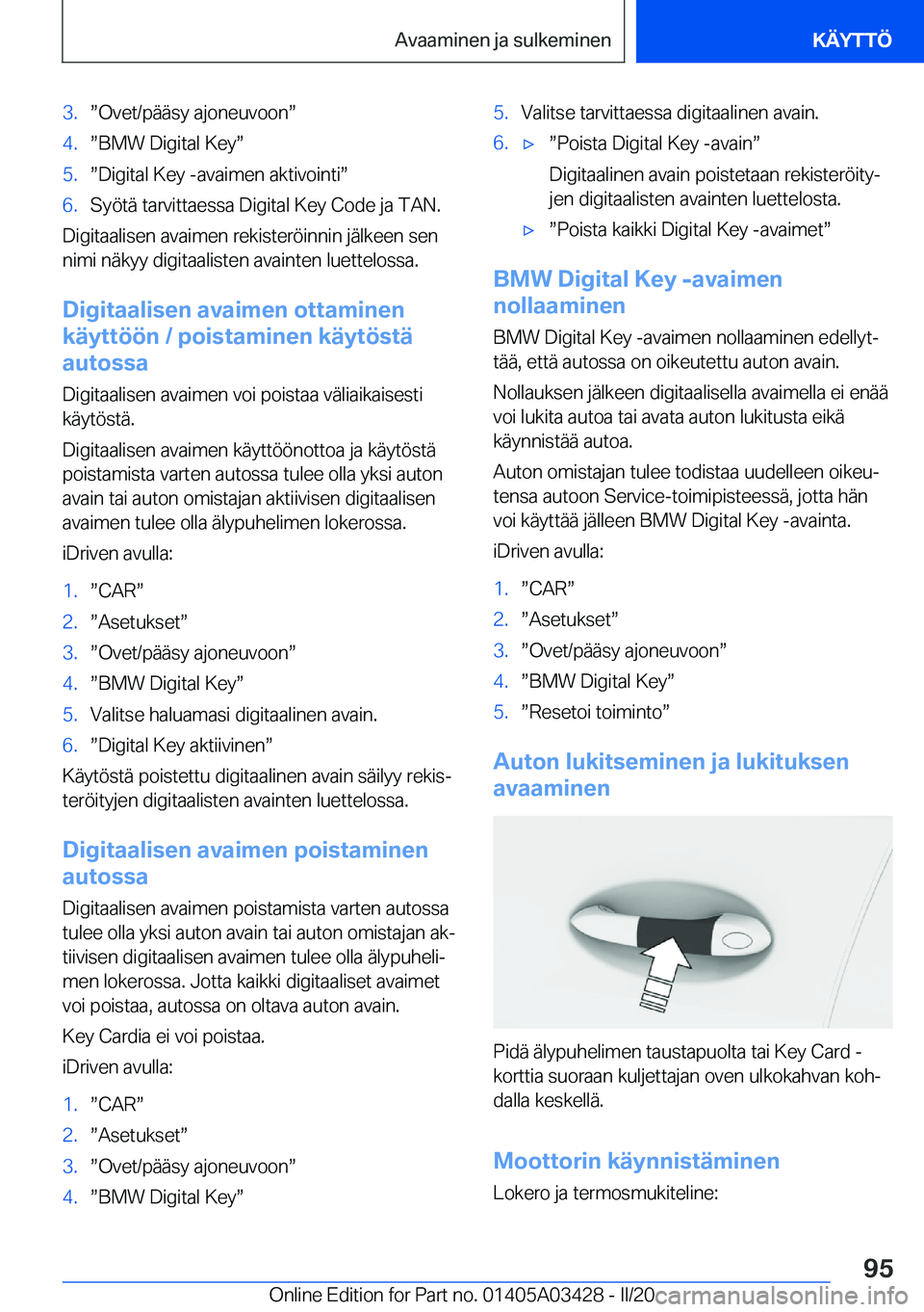 BMW X6 M 2020  Omistajan Käsikirja (in Finnish) �3�.w�O�v�e�t�/�p�