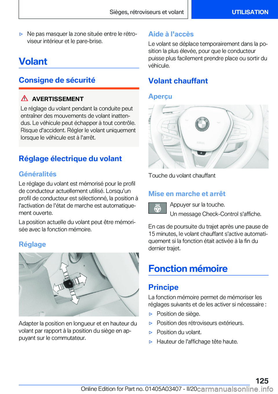 BMW X6 M 2020  Notices Demploi (in French) 'x�N�e��p�a�s��m�a�s�q�u�e�r��l�a��z�o�n�e��s�i�t�u�é�e��e�n�t�r�e��l�e��r�é�t�r�oj�v�i�s�e�u�r��i�n�t�é�r�i�e�u�r��e�t��l�e��p�a�r�e�-�b�r�i�s�e�.
�V�o�l�a�n�t
�C�o�n�s�i�g�n�e��