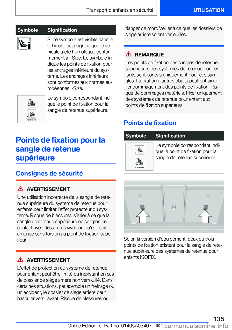 BMW X6 M 2020  Notices Demploi (in French) �S�y�m�b�o�l�e�S�i�g�n�i�f�i�c�a�t�i�o�n�S�i��c�e��s�y�m�b�o�l�e��e�s�t��v�i�s�i�b�l�e��d�a�n�s��l�e
�v�é�h�i�c�u�l�e�,��c�e�l�a��s�i�g�n�i�f�i�e��q�u�e��l�e��v�éj
�h�i�c�u�l�e��a��é�