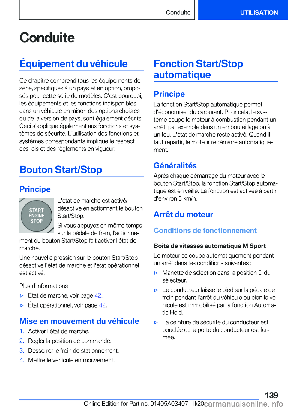 BMW X6 M 2020  Notices Demploi (in French) �C�o�n�d�u�i�t�e�
