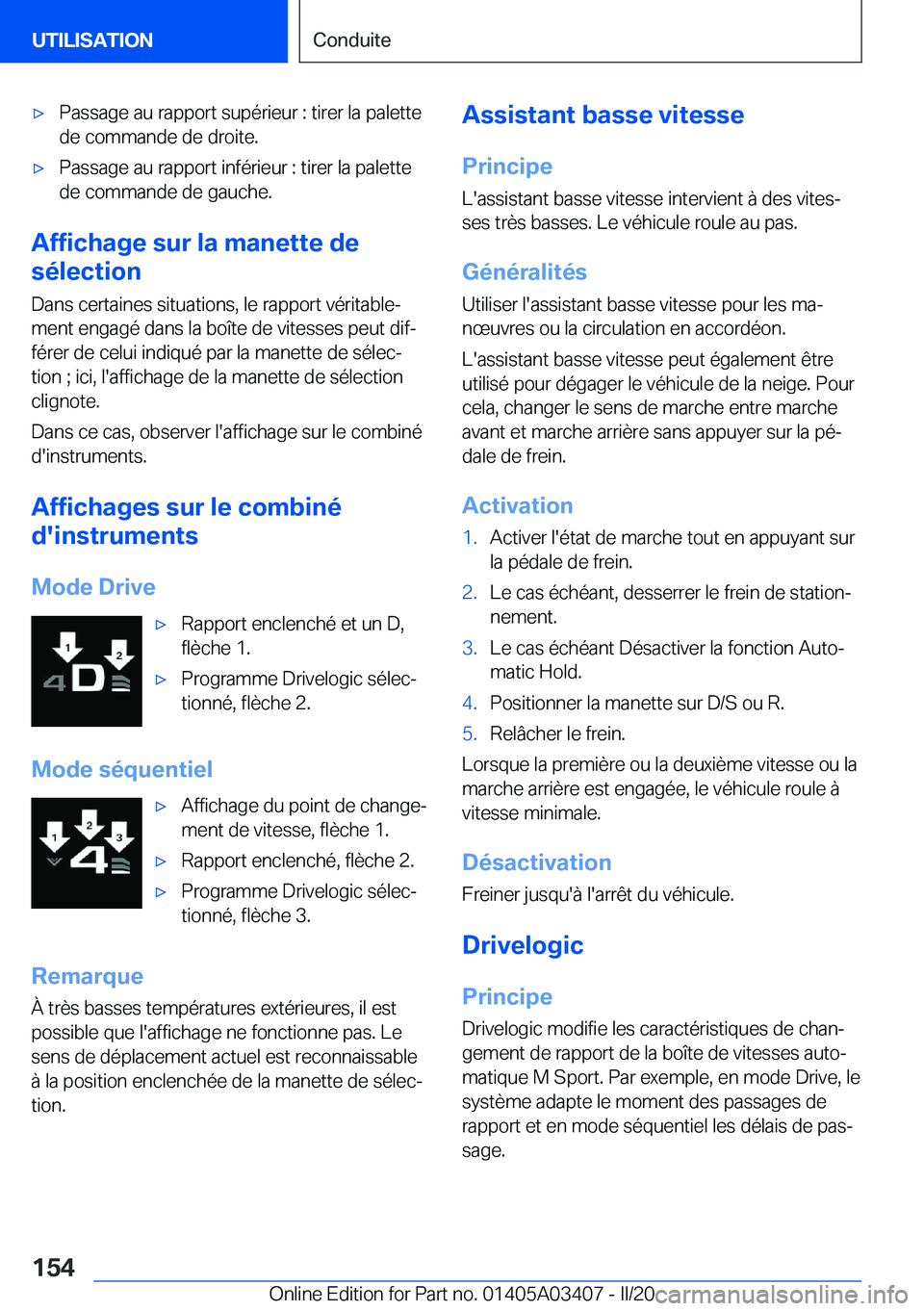 BMW X6 M 2020  Notices Demploi (in French) 'x�P�a�s�s�a�g�e��a�u��r�a�p�p�o�r�t��s�u�p�é�r�i�e�u�r��:��t�i�r�e�r��l�a��p�a�l�e�t�t�e�d�e��c�o�m�m�a�n�d�e��d�e��d�r�o�i�t�e�.'x�P�a�s�s�a�g�e��a�u��r�a�p�p�o�r�t��i�n�f�é�r