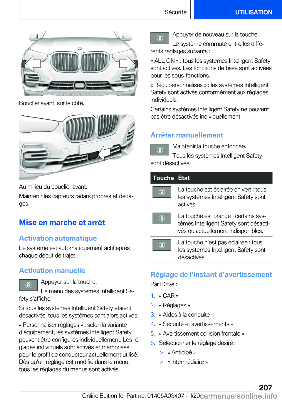 BMW X6 M 2020  Notices Demploi (in French) �B�o�u�c�l�i�e�r��a�v�a�n�t�,��s�u�r��l�e��c�