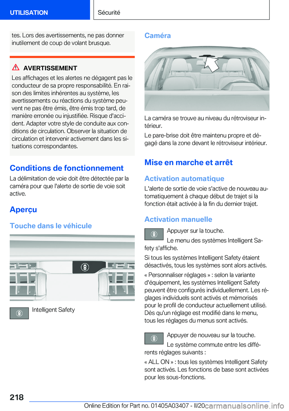 BMW X6 M 2020  Notices Demploi (in French) �t�e�s�.��L�o�r�s��d�e�s��a�v�e�r�t�i�s�s�e�m�e�n�t�s�,��n�e��p�a�s��d�o�n�n�e�r
�i�n�u�t�i�l�e�m�e�n�t��d�e��c�o�u�p��d�e��v�o�l�a�n�t��b�r�u�s�q�u�e�.
�A�V�E�R�T�I�S�S�E�M�E�N�T
�L�e�s��