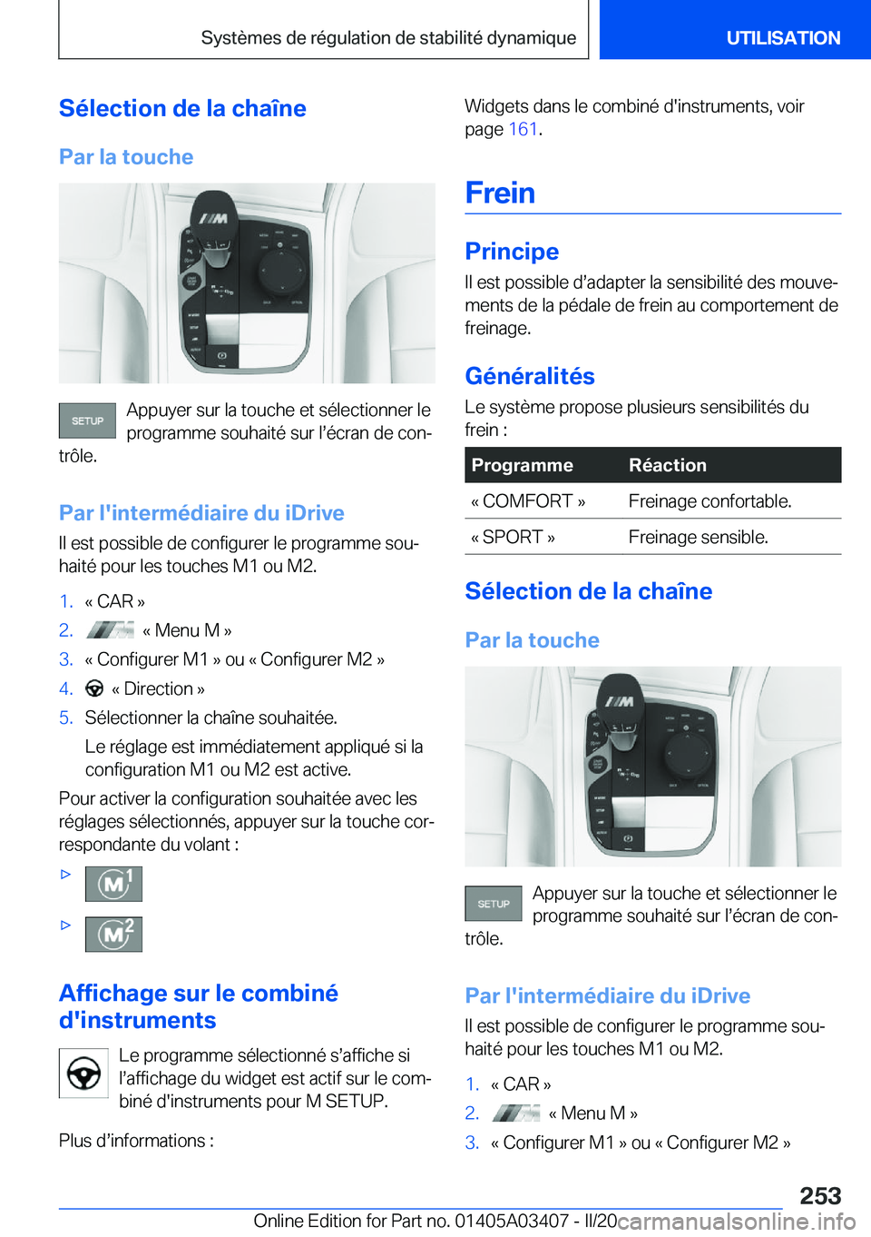 BMW X6 M 2020  Notices Demploi (in French) �S�é�l�e�c�t�i�o�n��d�e��l�a��c�h�a�
