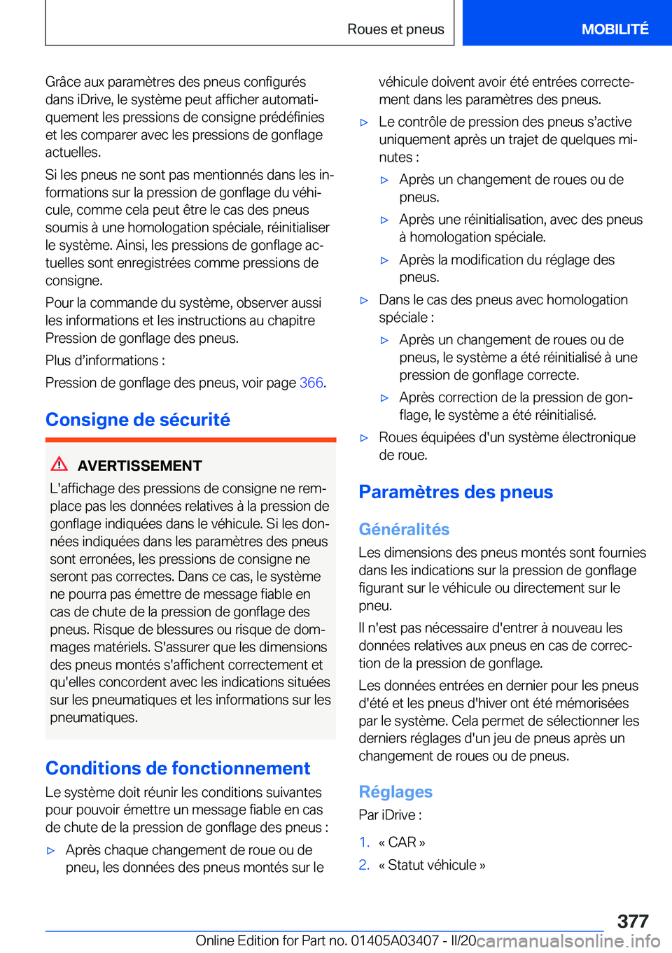 BMW X6 M 2020  Notices Demploi (in French) �G�r�