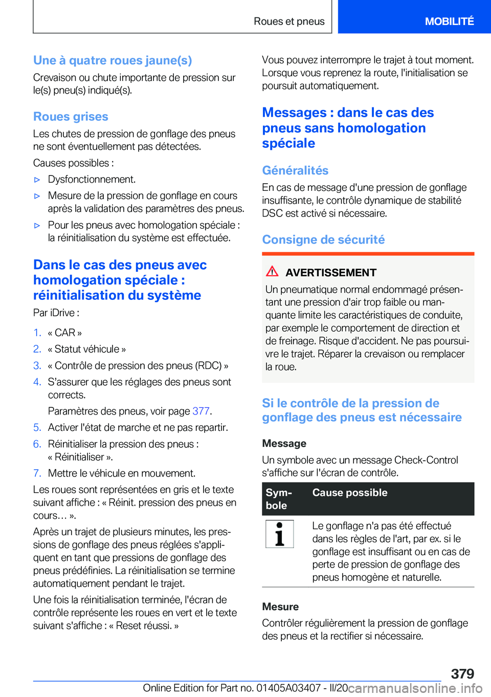 BMW X6 M 2020  Notices Demploi (in French) �U�n�e��