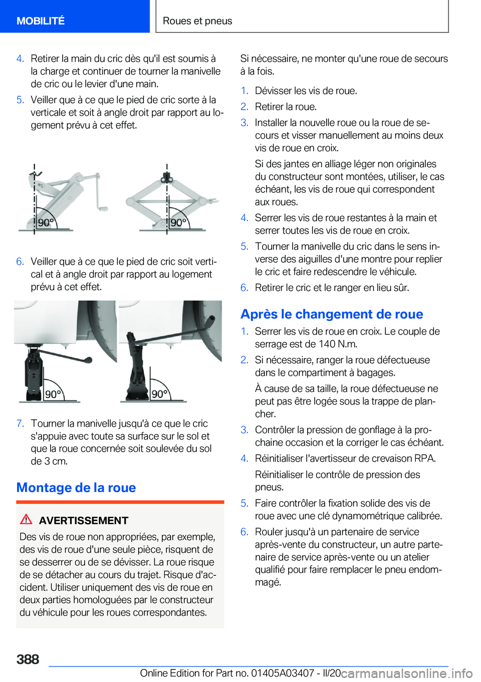 BMW X6 M 2020  Notices Demploi (in French) �4�.�R�e�t�i�r�e�r��l�a��m�a�i�n��d�u��c�r�i�c��d�è�s��q�u�'�i�l��e�s�t��s�o�u�m�i�s��