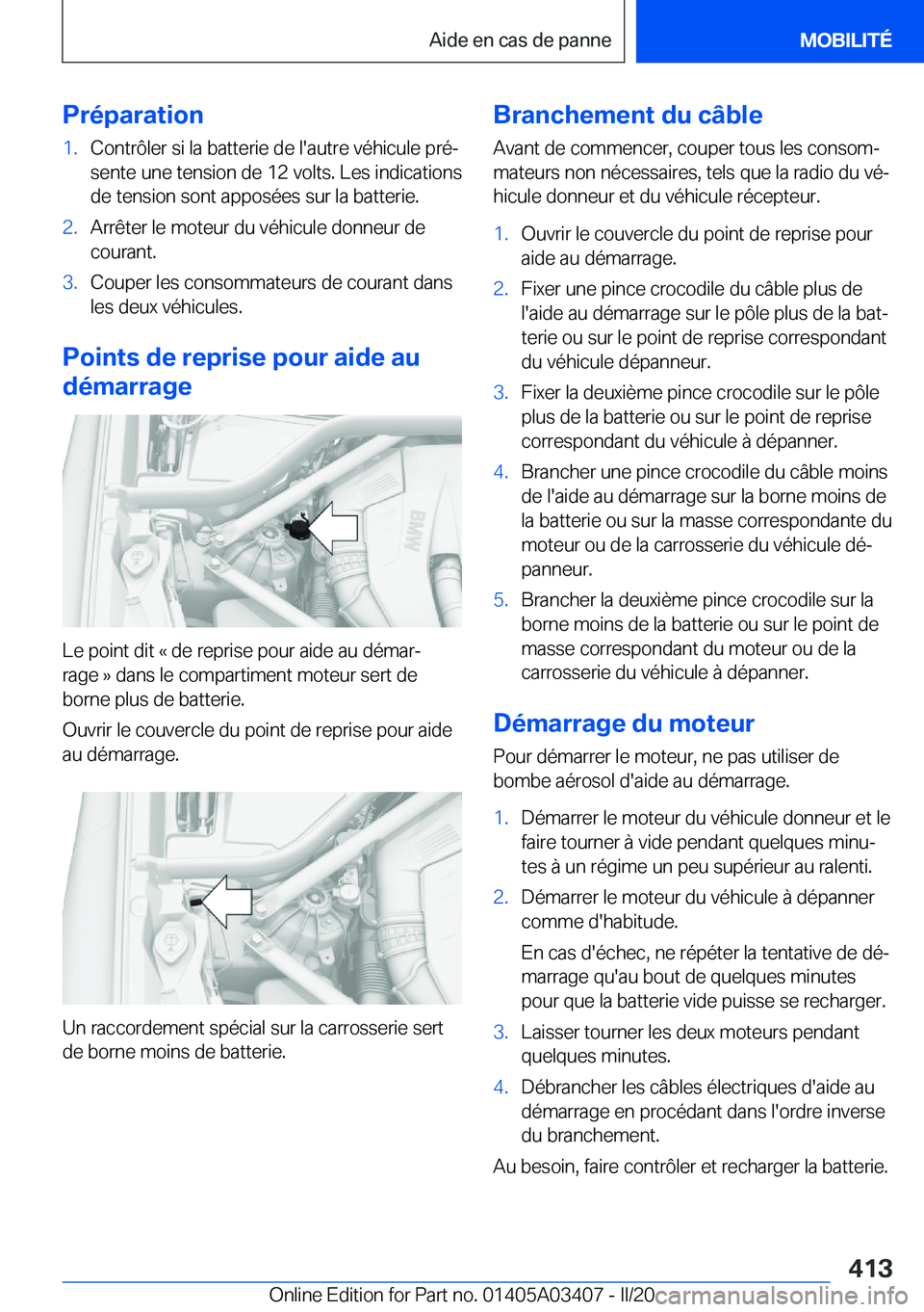 BMW X6 M 2020  Notices Demploi (in French) �P�r�é�p�a�r�a�t�i�o�n�1�.�C�o�n�t�r�