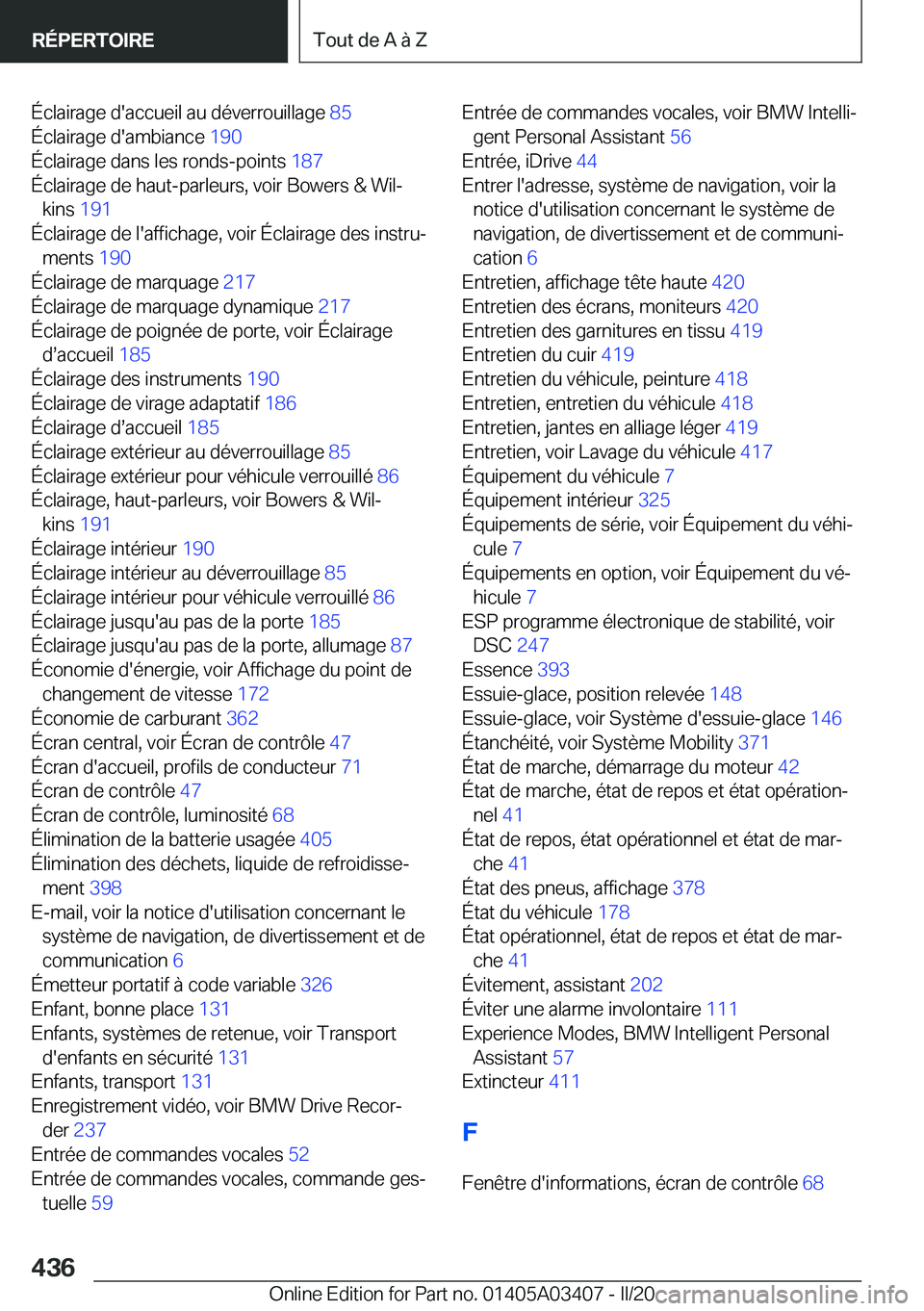 BMW X6 M 2020  Notices Demploi (in French) �