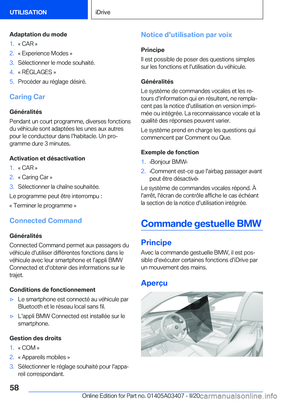 BMW X6 M 2020  Notices Demploi (in French) �A�d�a�p�t�a�t�i�o�n��d�u��m�o�d�e�1�.�k��C�A�R��{�2�.�k��E�x�p�e�r�i�e�n�c�e��M�o�d�e�s��{�3�.�S�é�l�e�c�t�i�o�n�n�e�r��l�e��m�o�d�e��s�o�u�h�a�i�t�é�.�4�.�k��R�