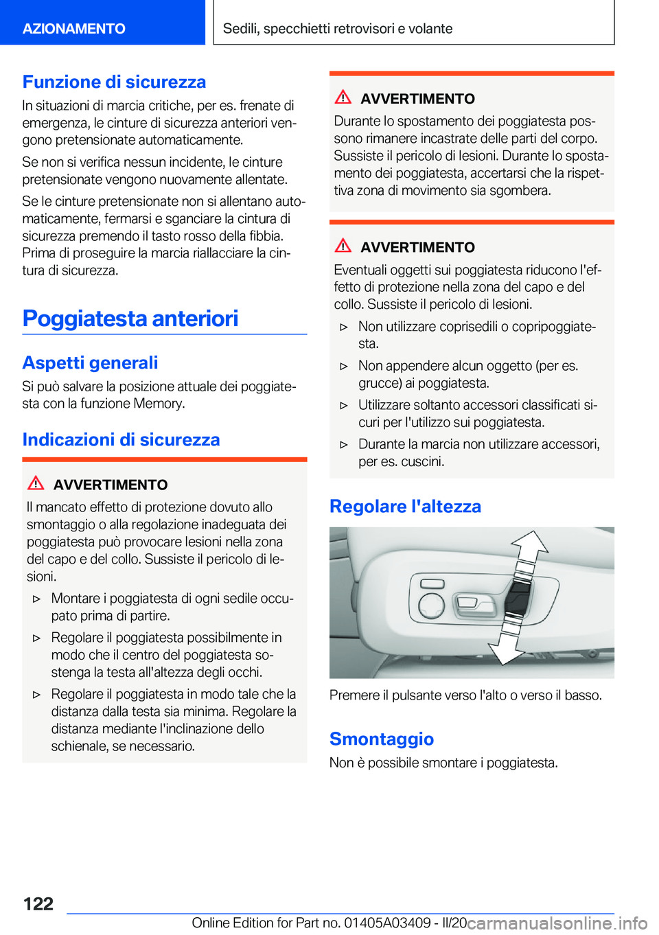 BMW X6 M 2020  Libretti Di Uso E manutenzione (in Italian) �F�u�n�z�i�o�n�e��d�i��s�i�c�u�r�e�z�z�a�I�n��s�i�t�u�a�z�i�o�n�i��d�i��m�a�r�c�i�a��c�r�i�t�i�c�h�e�,��p�e�r��e�s�.��f�r�e�n�a�t�e��d�i
�e�m�e�r�g�e�n�z�a�,��l�e��c�i�n�t�u�r�e��d�i��s�