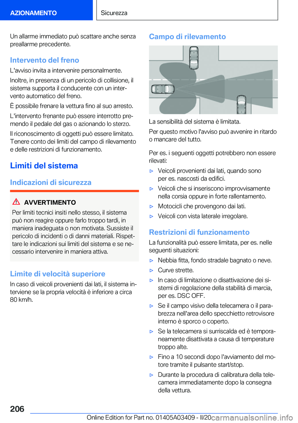 BMW X6 M 2020  Libretti Di Uso E manutenzione (in Italian) �U�n��a�l�l�a�r�m�e��i�m�m�e�d�i�a�t�o��p�u�