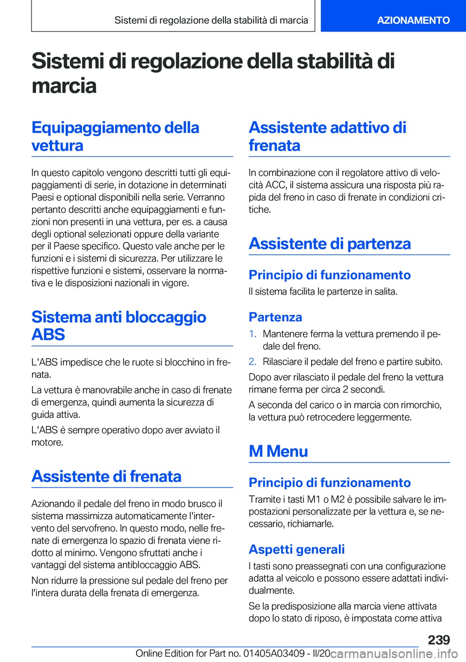BMW X6 M 2020  Libretti Di Uso E manutenzione (in Italian) �S�i�s�t�e�m�i��d�i��r�e�g�o�l�a�z�i�o�n�e��d�e�l�l�a��s�t�a�b�i�l�i�t�