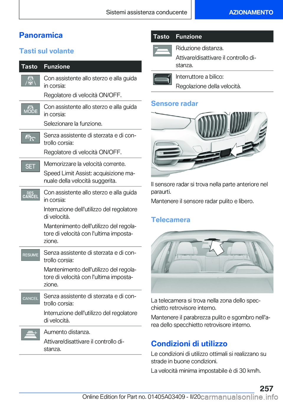 BMW X6 M 2020  Libretti Di Uso E manutenzione (in Italian) �P�a�n�o�r�a�m�i�c�a�T�a�s�t�i��s�u�l��v�o�l�a�n�t�e�T�a�s�t�o�F�u�n�z�i�o�n�e�C�o�n��a�s�s�i�s�t�e�n�t�e��a�l�l�o��s�t�e�r�z�o��e��a�l�l�a��g�u�i�d�a
�i�n��c�o�r�s�i�a�:
�R�e�g�o�l�a�t�o�r�e