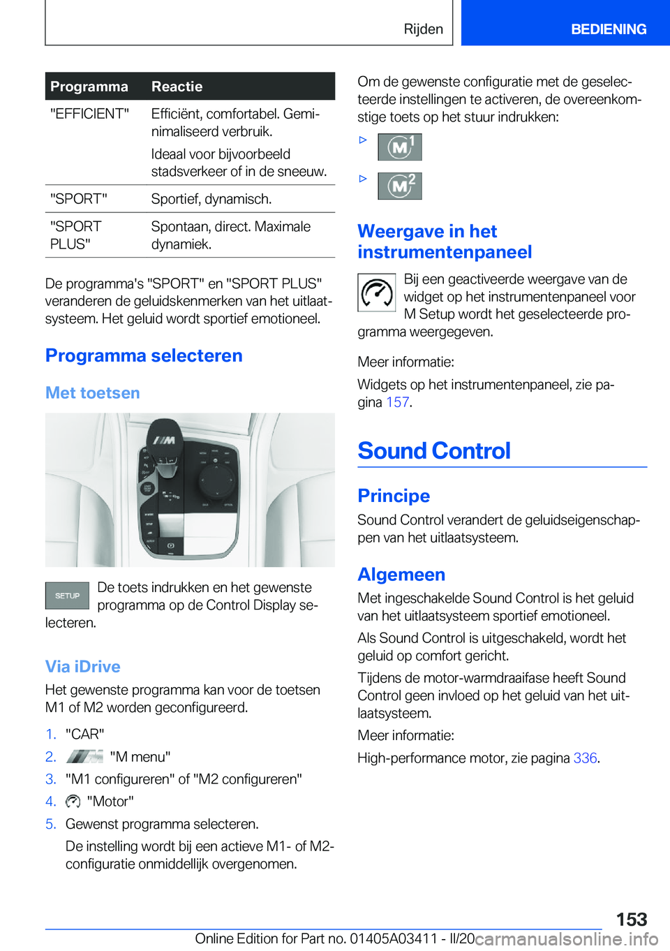 BMW X6 M 2020  Instructieboekjes (in Dutch) �P�r�o�g�r�a�m�m�a�R�e�a�c�t�i�e��E�F�F�I�C�I�E�N�T��E�f�f�i�c�i�