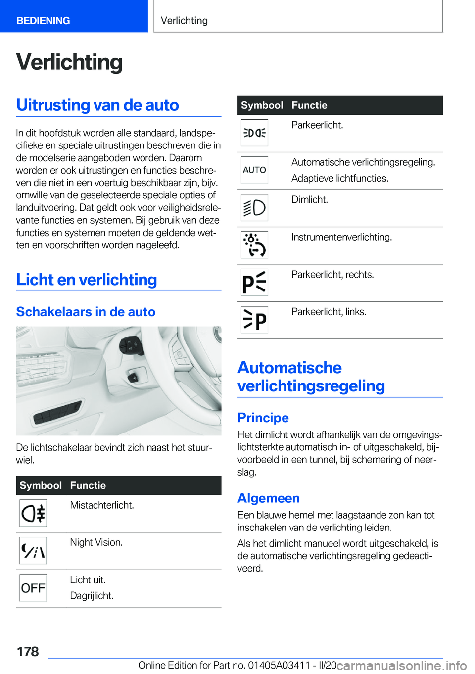 BMW X6 M 2020  Instructieboekjes (in Dutch) �V�e�r�l�i�c�h�t�i�n�g�U�i�t�r�u�s�t�i�n�g��v�a�n��d�e��a�u�t�o
�I�n��d�i�t��h�o�o�f�d�s�t�u�k��w�o�r�d�e�n��a�l�l�e��s�t�a�n�d�a�a�r�d�,��l�a�n�d�s�p�ej�c�i�f�i�e�k�e��e�n��s�p�e�c�i�a�l�