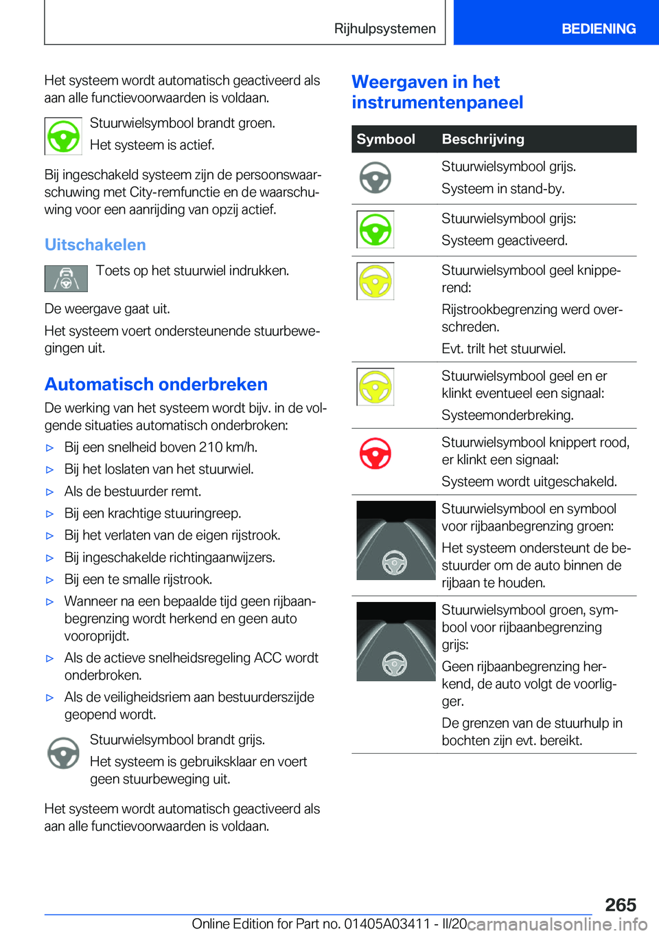 BMW X6 M 2020  Instructieboekjes (in Dutch) �H�e�t��s�y�s�t�e�e�m��w�o�r�d�t��a�u�t�o�m�a�t�i�s�c�h��g�e�a�c�t�i�v�e�e�r�d��a�l�s
�a�a�n��a�l�l�e��f�u�n�c�t�i�e�v�o�o�r�w�a�a�r�d�e�n��i�s��v�o�l�d�a�a�n�.
�S�t�u�u�r�w�i�e�l�s�y�m�b�o�o