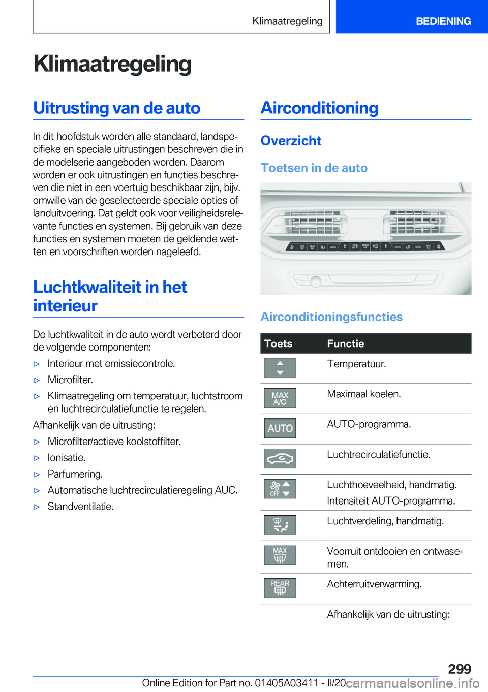 BMW X6 M 2020  Instructieboekjes (in Dutch) �K�l�i�m�a�a�t�r�e�g�e�l�i�n�g�U�i�t�r�u�s�t�i�n�g��v�a�n��d�e��a�u�t�o
�I�n��d�i�t��h�o�o�f�d�s�t�u�k��w�o�r�d�e�n��a�l�l�e��s�t�a�n�d�a�a�r�d�,��l�a�n�d�s�p�ej�c�i�f�i�e�k�e��e�n��s�p�e�