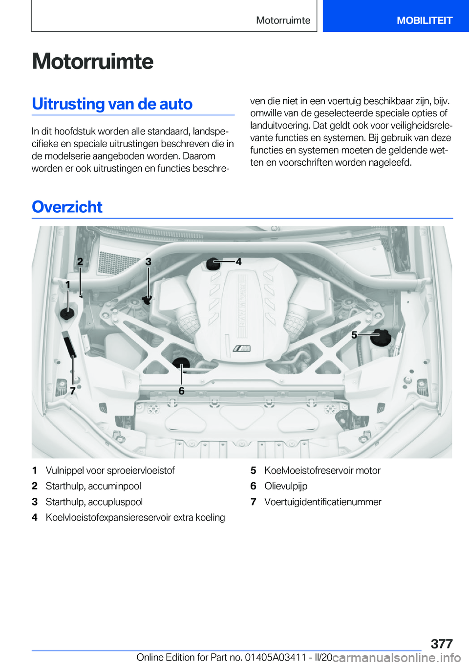 BMW X6 M 2020  Instructieboekjes (in Dutch) �M�o�t�o�r�r�u�i�m�t�e�U�i�t�r�u�s�t�i�n�g��v�a�n��d�e��a�u�t�o
�I�n��d�i�t��h�o�o�f�d�s�t�u�k��w�o�r�d�e�n��a�l�l�e��s�t�a�n�d�a�a�r�d�,��l�a�n�d�s�p�ej�c�i�f�i�e�k�e��e�n��s�p�e�c�i�a�l�