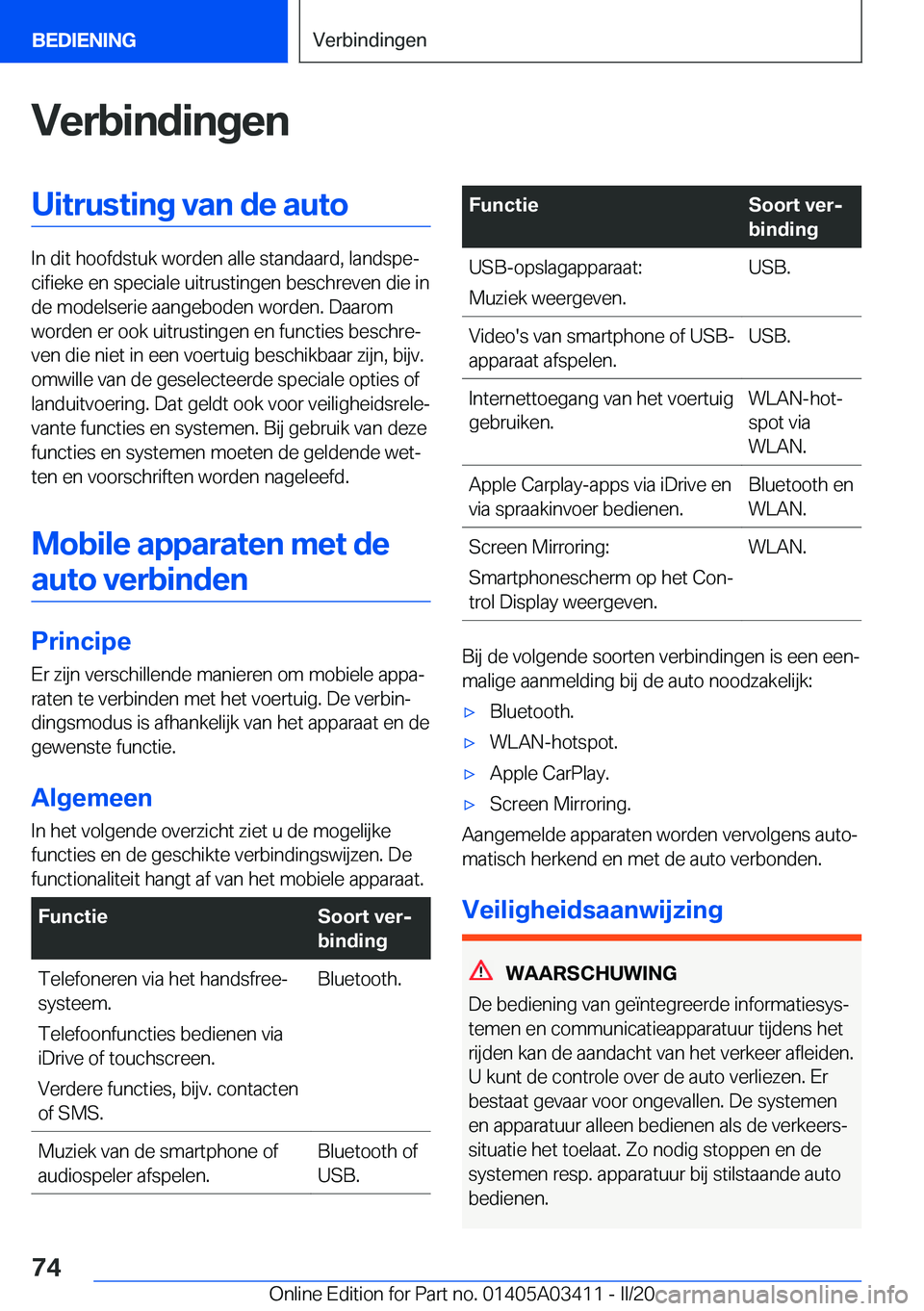 BMW X6 M 2020  Instructieboekjes (in Dutch) �V�e�r�b�i�n�d�i�n�g�e�n�U�i�t�r�u�s�t�i�n�g��v�a�n��d�e��a�u�t�o
�I�n��d�i�t��h�o�o�f�d�s�t�u�k��w�o�r�d�e�n��a�l�l�e��s�t�a�n�d�a�a�r�d�,��l�a�n�d�s�p�ej�c�i�f�i�e�k�e��e�n��s�p�e�c�i�a�