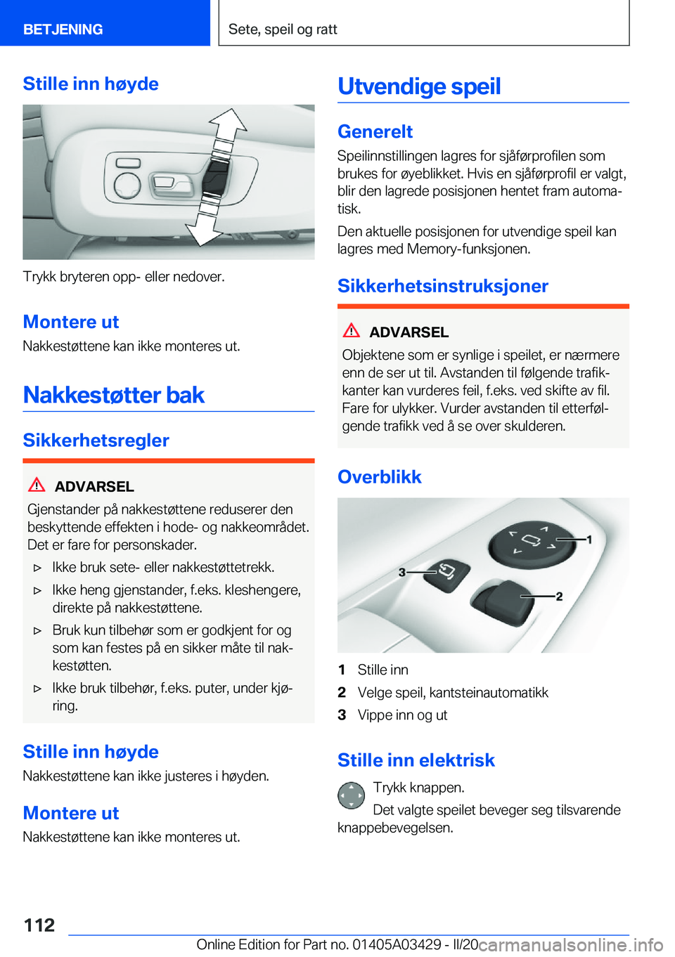 BMW X6 M 2020  InstruksjonsbØker (in Norwegian) �S�t�i�l�l�e��i�n�n��h�