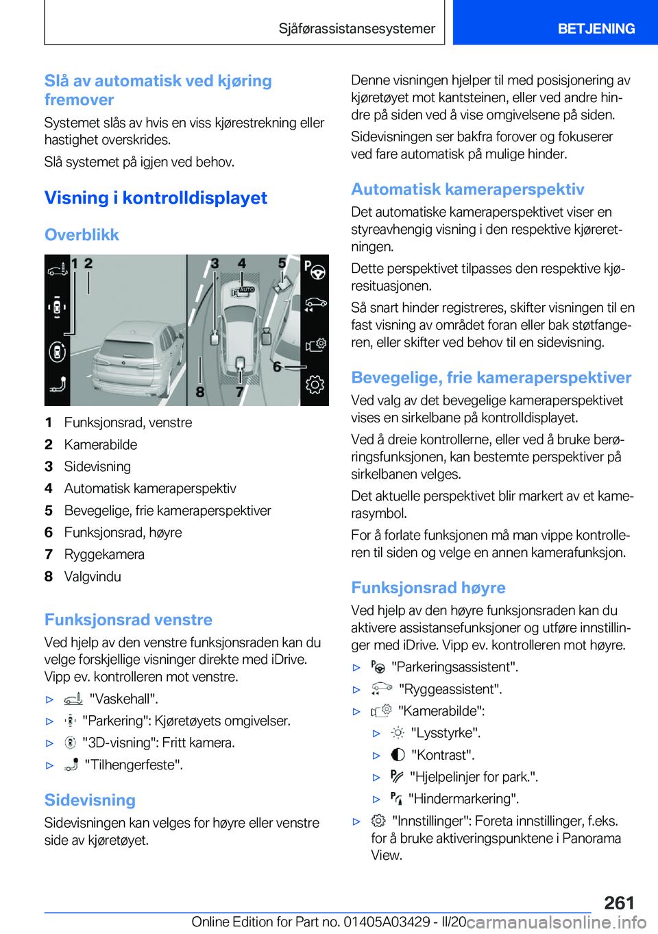 BMW X6 M 2020  InstruksjonsbØker (in Norwegian) �S�l�å��a�v��a�u�t�o�m�a�t�i�s�k��v�e�d��k�j�