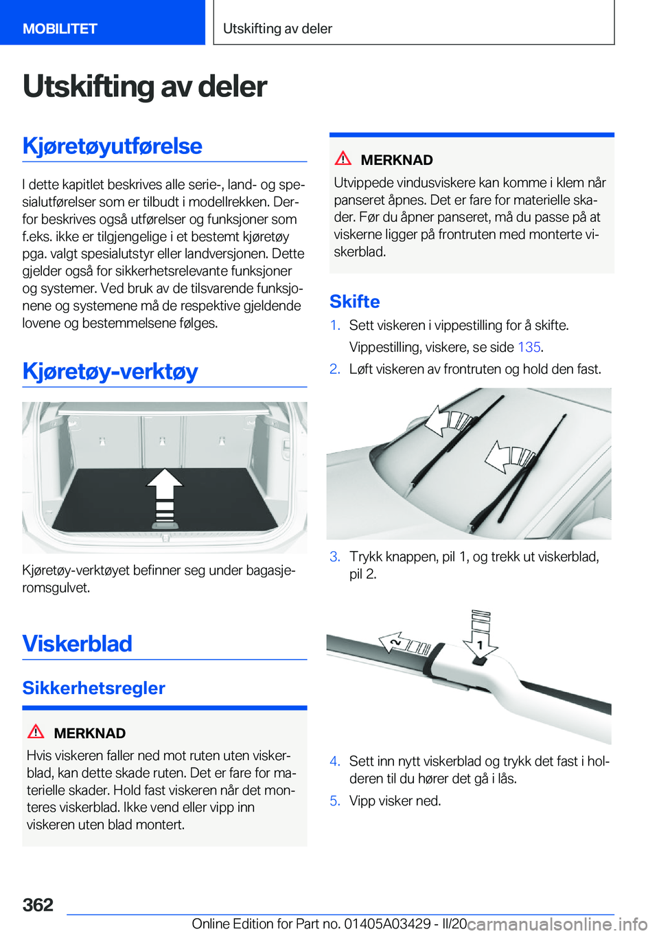 BMW X6 M 2020  InstruksjonsbØker (in Norwegian) �U�t�s�k�i�f�t�i�n�g��a�v��d�e�l�e�r�K�j�