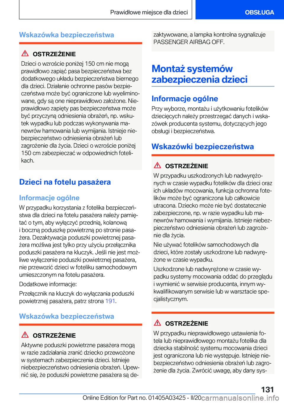 BMW X6 M 2020  Instrukcja obsługi (in Polish) �W�s�k�a�z�