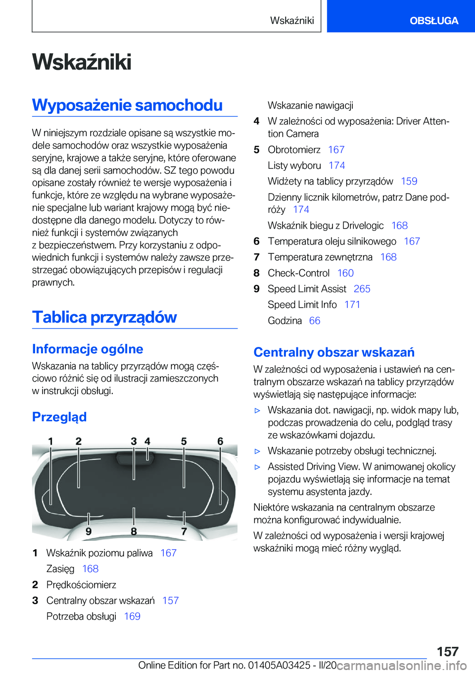 BMW X6 M 2020  Instrukcja obsługi (in Polish) �W�s�k�a7�n�i�k�i�W�y�p�o�s�a9�e�n�i�e��s�a�m�o�c�h�o�d�u
�W��n�i�n�i�e�j�s�z�y�m��r�o�z�d�z�i�a�l�e��o�p�i�s�a�n�e��s�