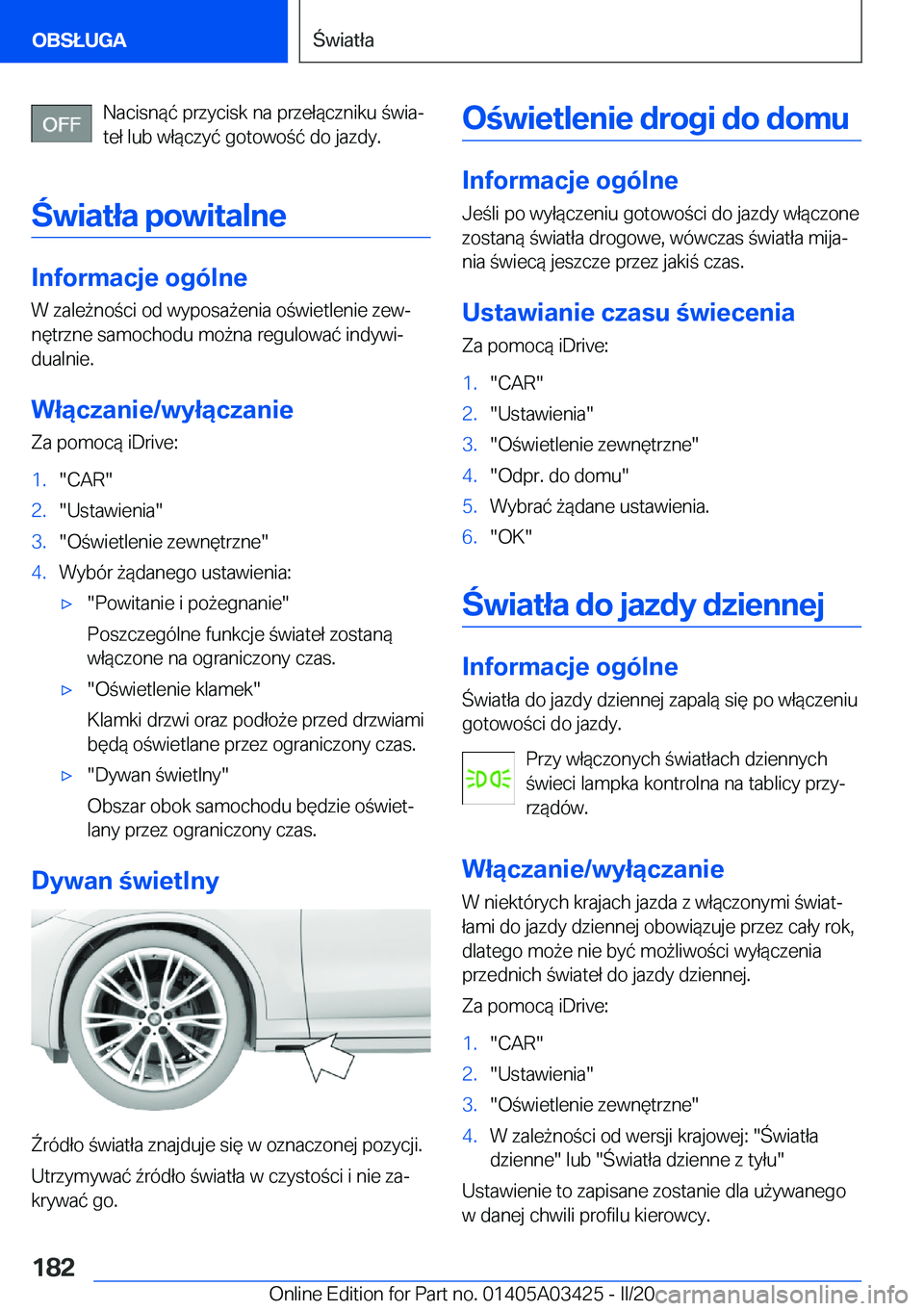 BMW X6 M 2020  Instrukcja obsługi (in Polish) �N�a�c�i�s�n�