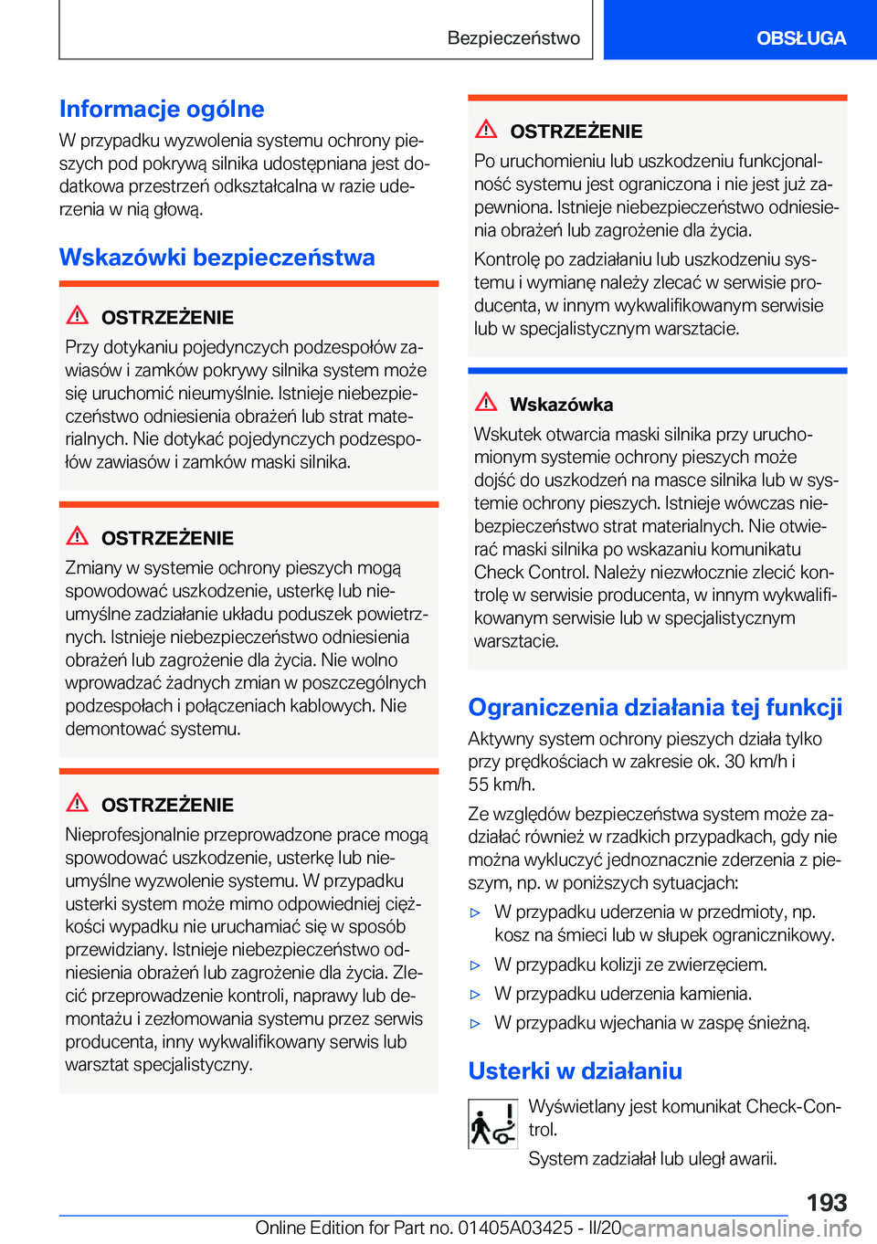 BMW X6 M 2020  Instrukcja obsługi (in Polish) �I�n�f�o�r�m�a�c�j�e��o�g�