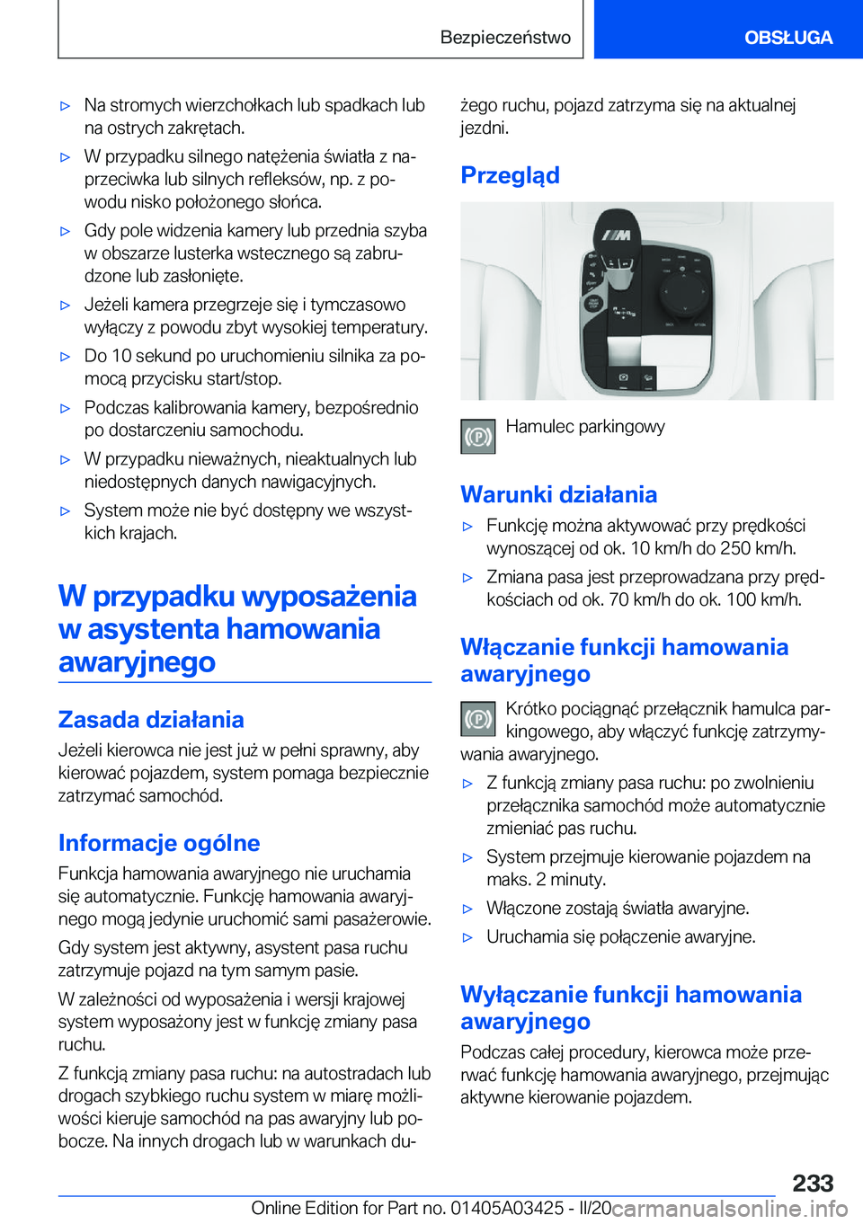 BMW X6 M 2020  Instrukcja obsługi (in Polish) 'x�N�a��s�t�r�o�m�y�c�h��w�i�e�r�z�c�h�o�ł�k�a�c�h��l�u�b��s�p�a�d�k�a�c�h��l�u�b�n�a��o�s�t�r�y�c�h��z�a�k�r�