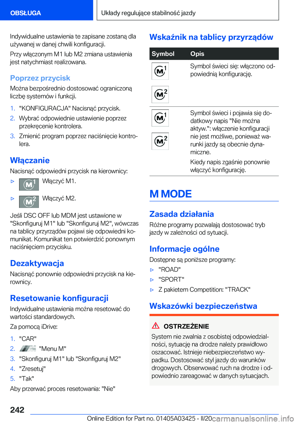 BMW X6 M 2020  Instrukcja obsługi (in Polish) �I�n�d�y�w�i�d�u�a�l�n�e��u�s�t�a�w�i�e�n�i�a��t�e��z�a�p�i�s�a�n�e��z�o�s�t�a�n�