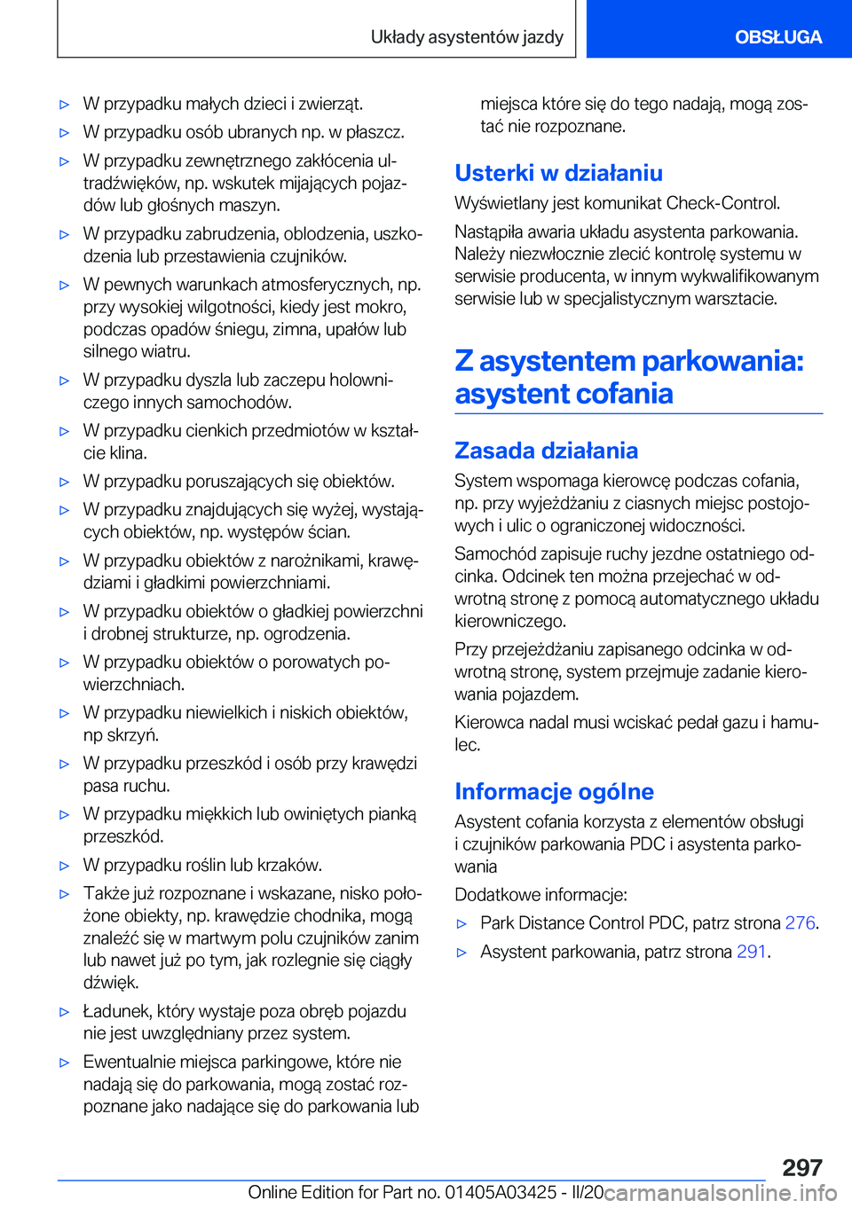 BMW X6 M 2020  Instrukcja obsługi (in Polish) 'x�W��p�r�z�y�p�a�d�k�u��m�a�ł�y�c�h��d�z�i�e�c�i��i��z�w�i�e�r�z�