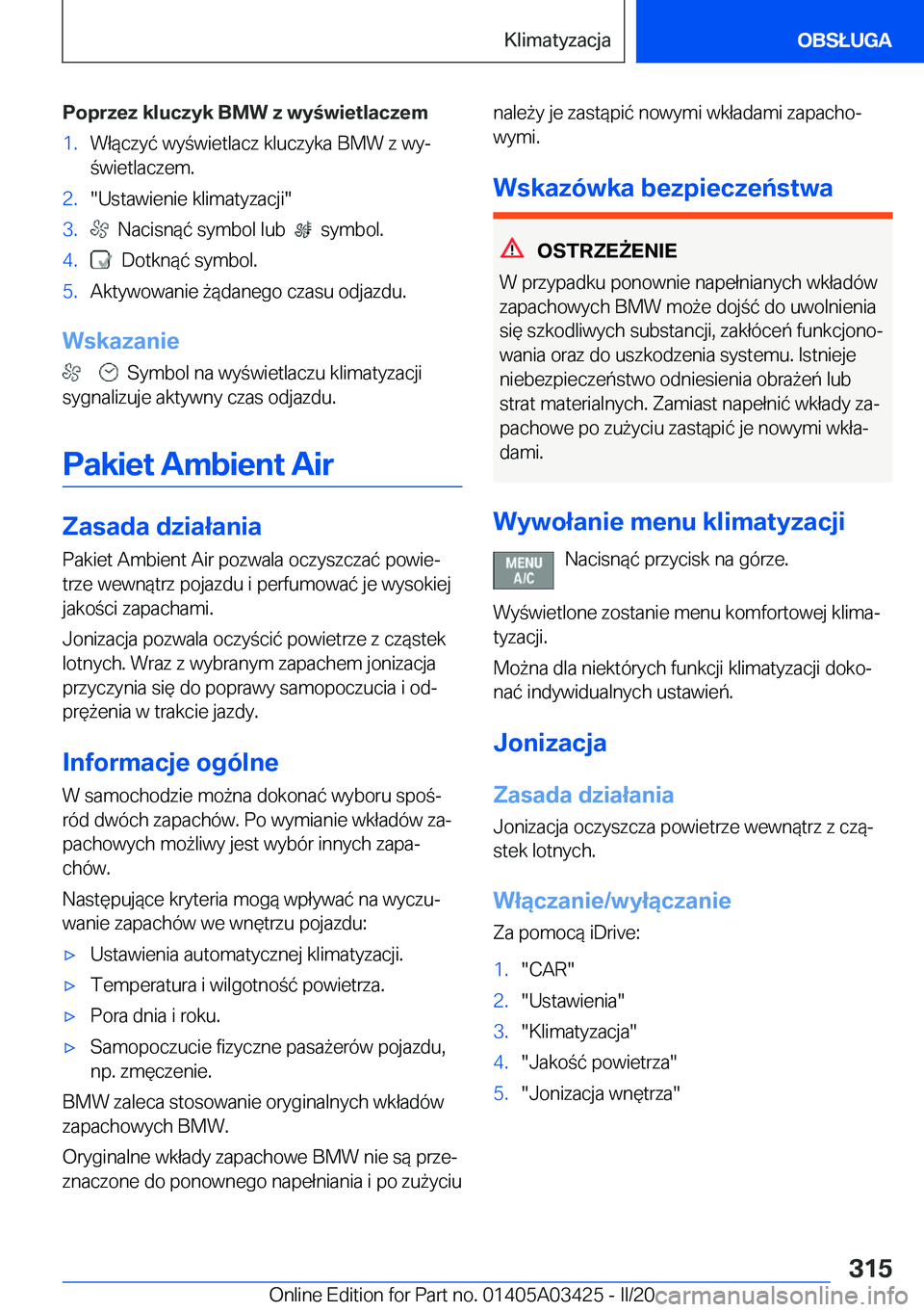 BMW X6 M 2020  Instrukcja obsługi (in Polish) �P�o�p�r�z�e�z��k�l�u�c�z�y�k��B�M�W��z��w�y�w�i�e�t�l�a�c�z�e�m�1�.�W�ł�