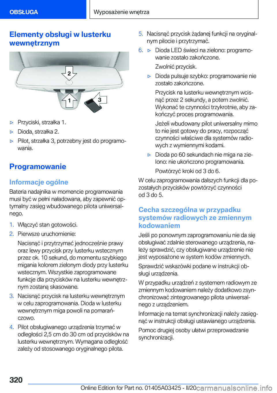 BMW X6 M 2020  Instrukcja obsługi (in Polish) �E�l�e�m�e�n�t�y��o�b�s�ł�u�g�i��w��l�u�s�t�e�r�k�u
�w�e�w�n�